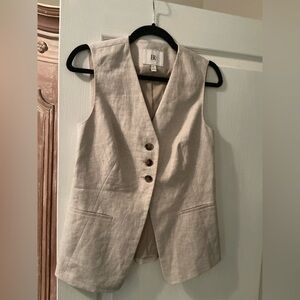 ‼️NWOT Cream Linen Sleeveless Vest/Top